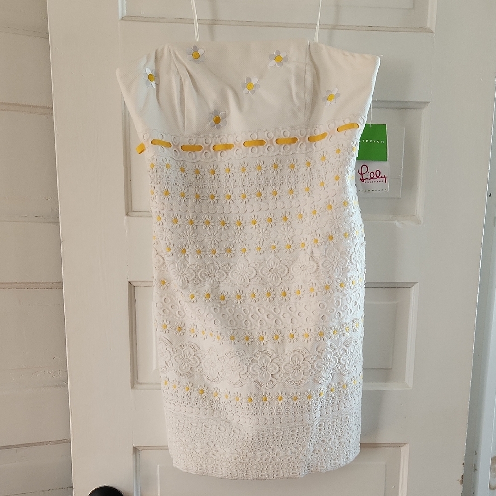 Lilly Pulitzer White and Yellow Floral Dress
